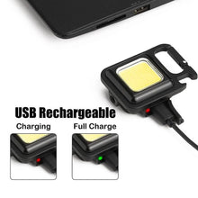 Mini Rechargeable Keychain Flashlight - 4 Light Modes with Folding Bracket & Magnetic Base